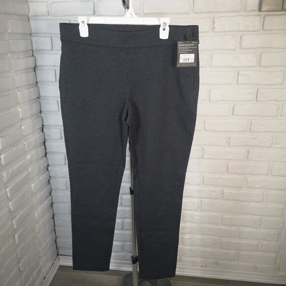 NWT Eddie Bauer Ladies Size 14 Side Zip Dark Grey Moisture Wicking Pants - Picture 1 of 13